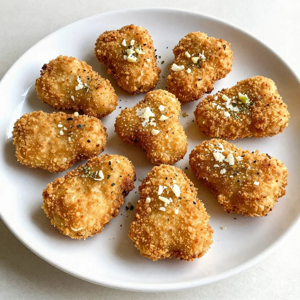 Knoblauch Parmesan Luftfritteuse Hähnchen Nuggets