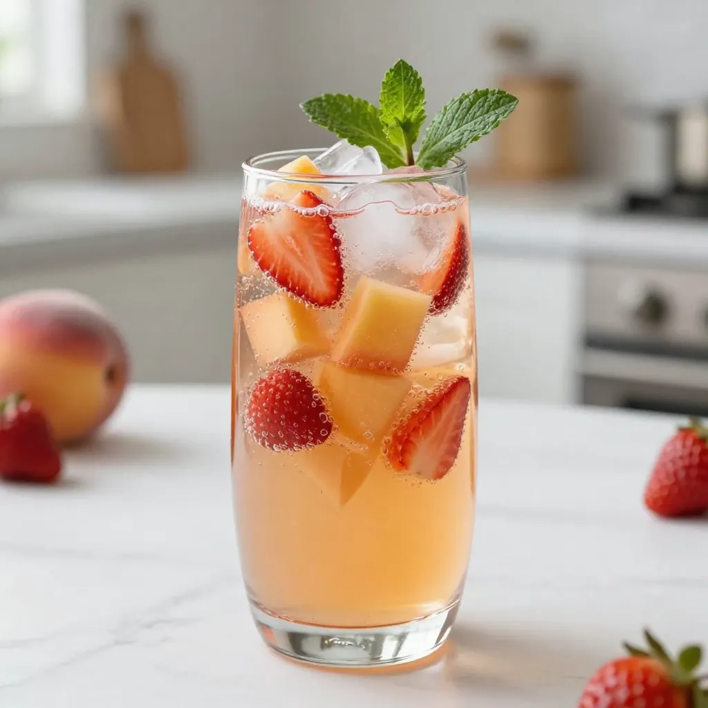 Pfirsich-Erdbeer-Sangria-Mocktail Erfrischende Mischung