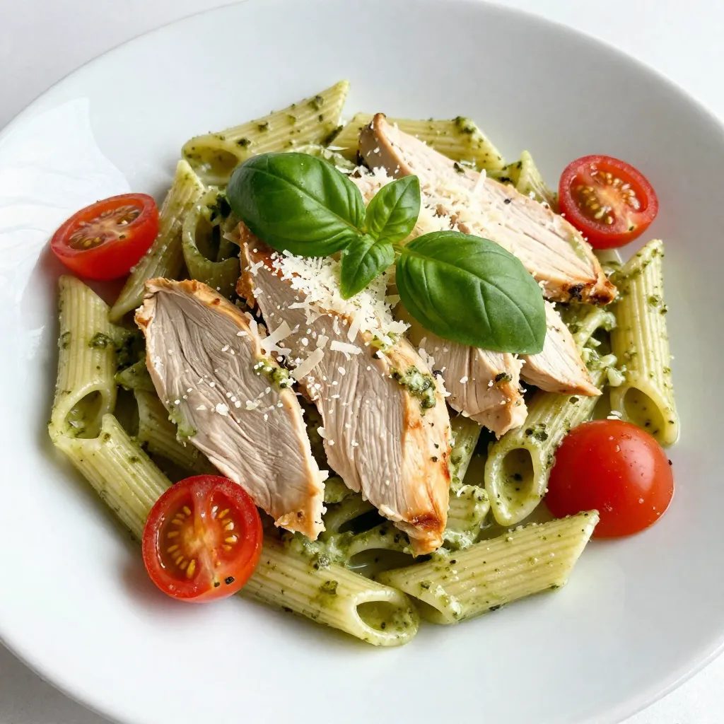 Creamy Pesto Chicken Pasta Schnelles und Einfaches Gericht