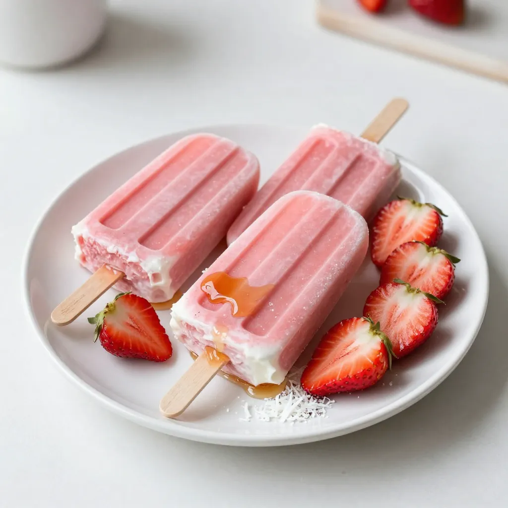 Erdbeer Kokos Popsicles Frisch und Fruchtig Lecker