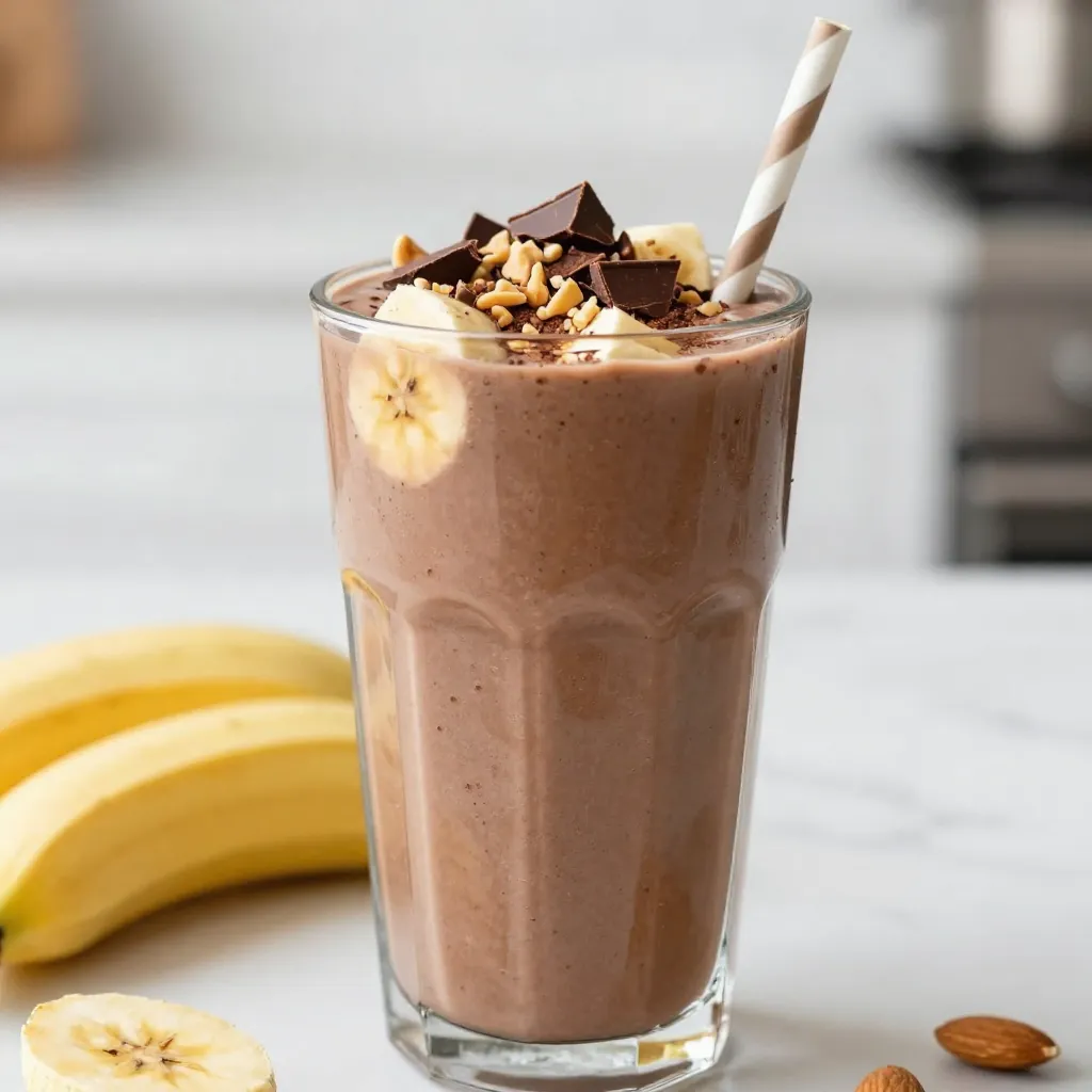 Schokoladen-Erdnussbutter-Bananen-Smoothie Rezept