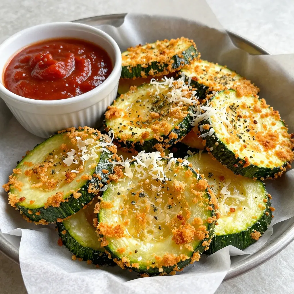 Parmesan Crusted Zucchini Chips Knusprig und Lecker