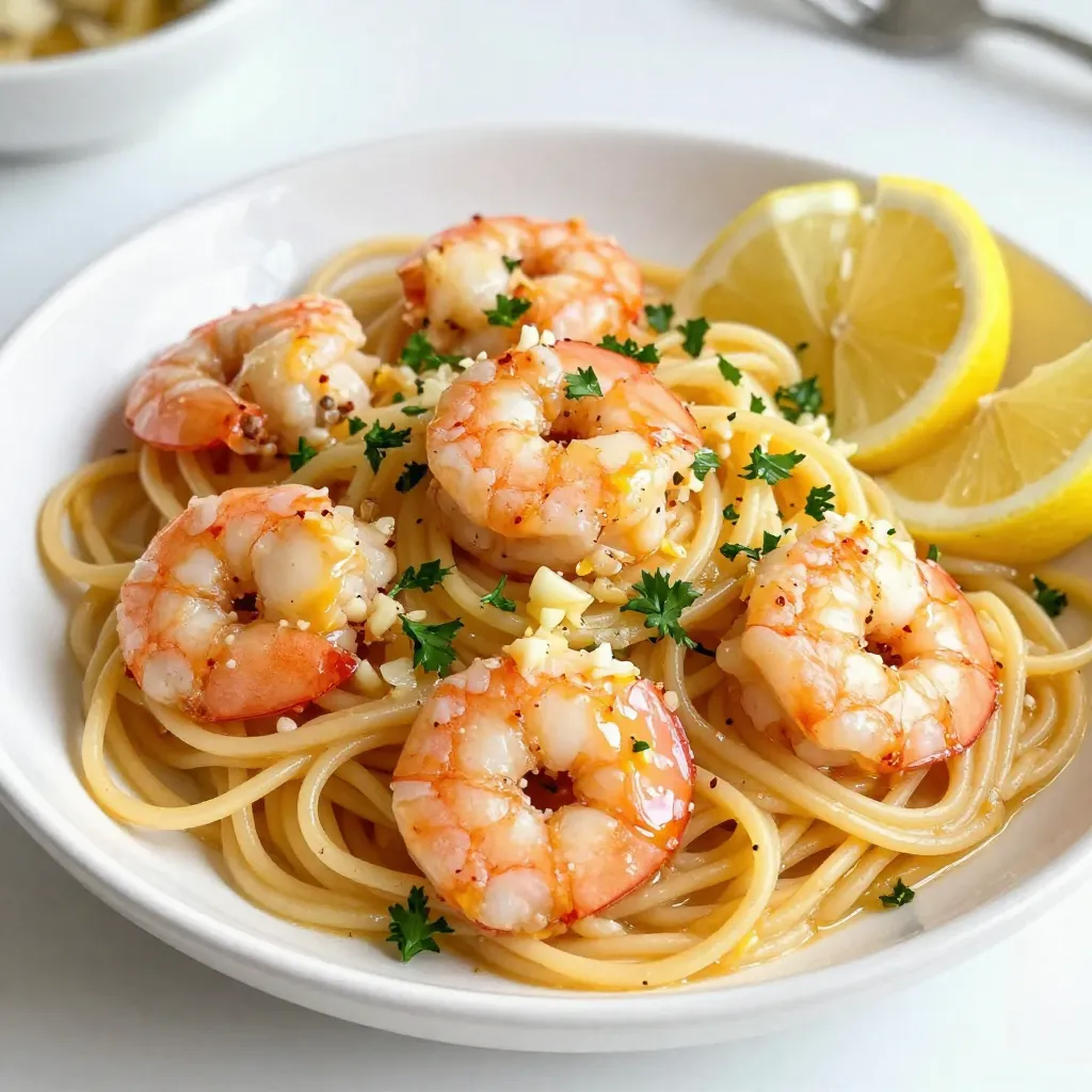 Knoblauch-Zitronen-Garnelen-Scampi Schnelles Gericht