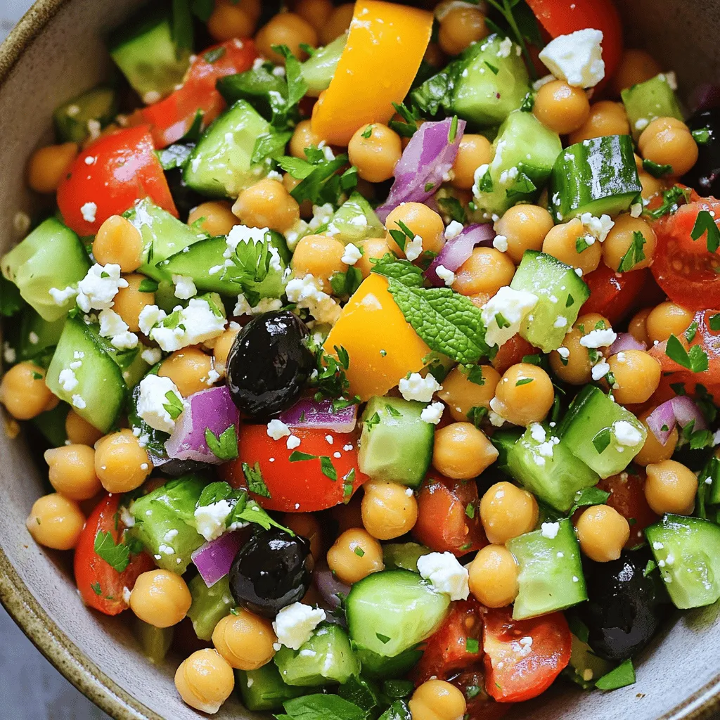 Für den Kichererbsen-Greek-Salat benötigst du frische und gesunde Zutaten. Hier sind die Hauptzutaten: