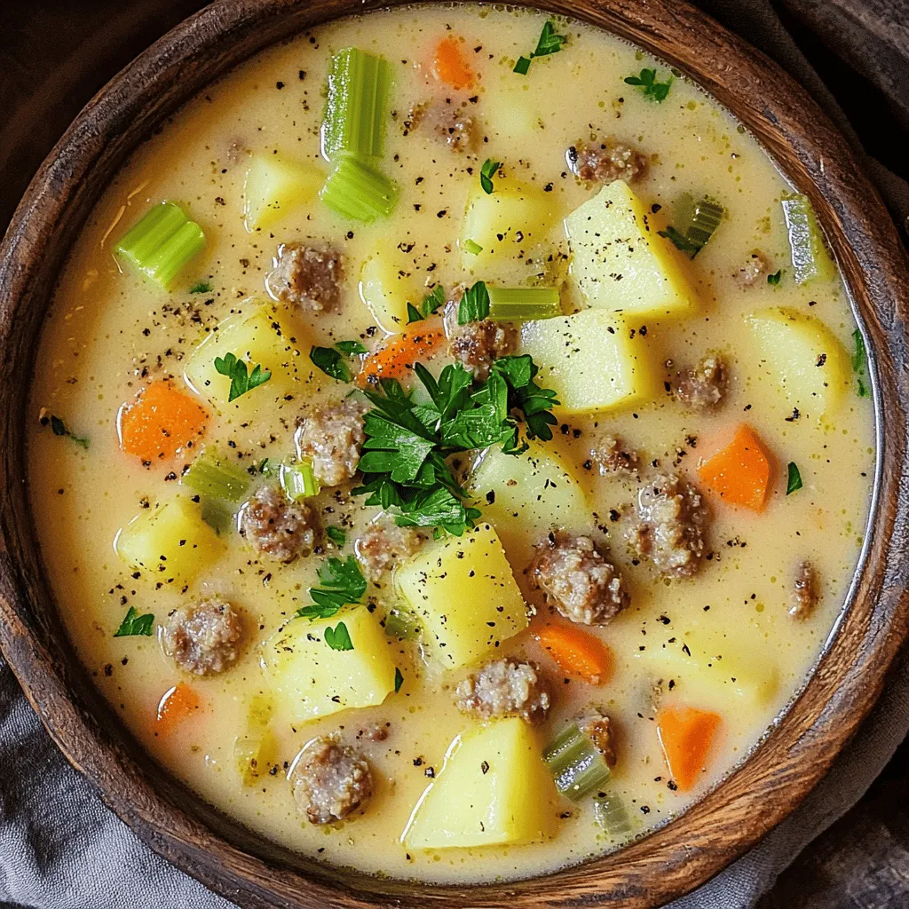 - 500 g Kartoffeln - 300 g Bratwurst - 1 Zwiebel - 2 Karotten - 2 Stangen Sellerie