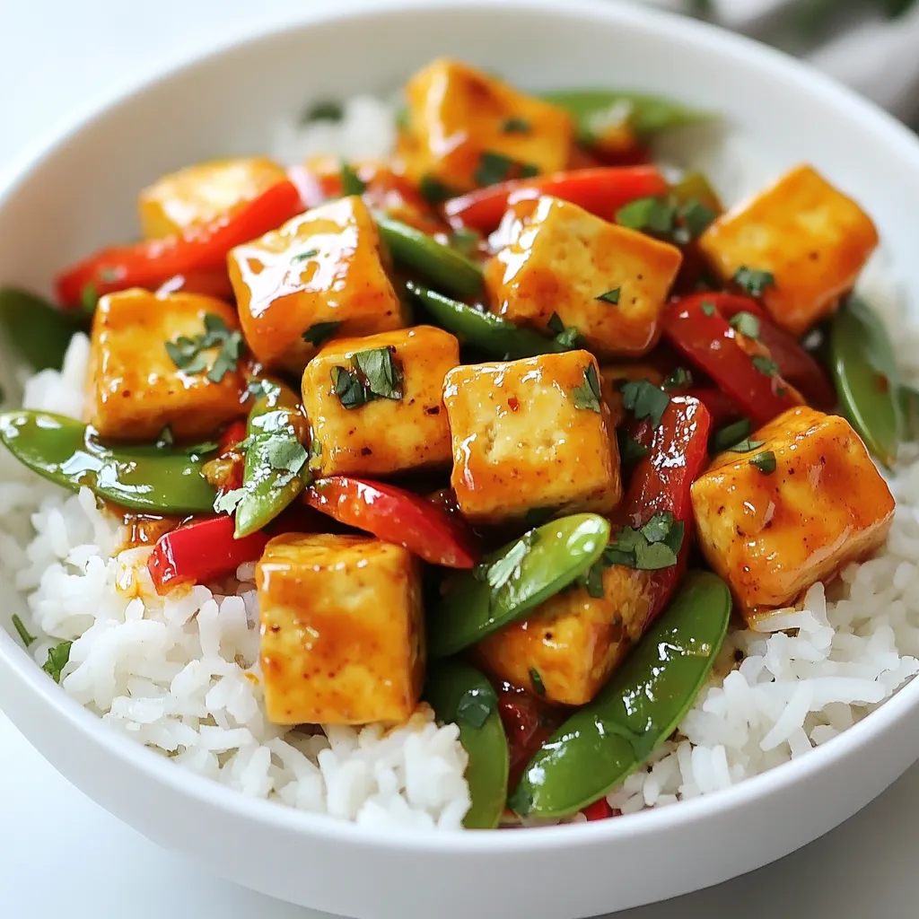 Sweet Chili Garlic Tofu Stir Fry Schnelles Rezept