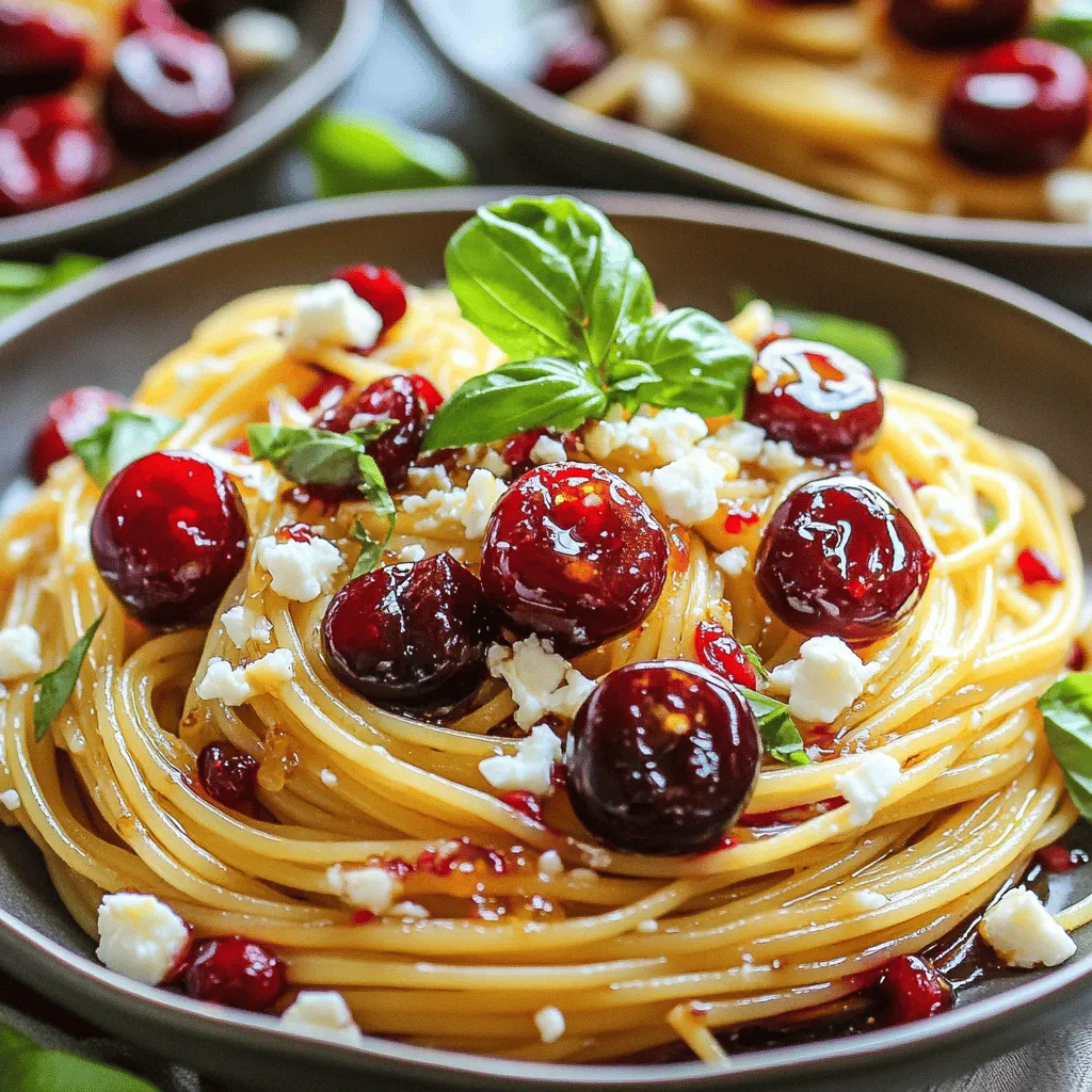 Um sommerliche Kirschen-Spaghetti zuzubereiten, benötigen Sie einige einfache Zutaten. Für zwei Portionen brauchen Sie 200 g Spaghetti, 250 g frische Kirschen, zwei Knoblauchzehen, eine kleine Zwiebel, zwei Esslöffel Olivenöl, einen Teelöffel Honig, einen Schuss Balsamico-Essig, 100 g Feta-Käse, eine Handvoll frisches Basilikum, Salz, Pfeffer und optional Chili-Flakes.