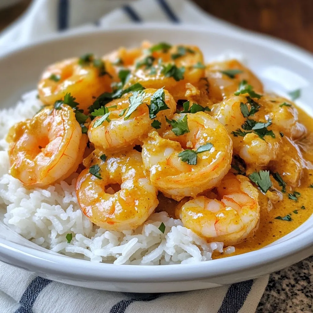 Cremige Kokosnuss-Garnelen Einfaches und schnelles Rezept