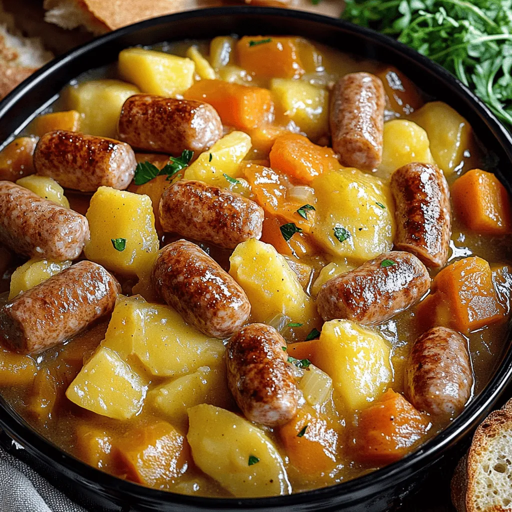 Für ein köstliches Dublin Coddle sind frische und einfache Zutaten wichtig. Die Basis sind Würstchen. Ich empfehle Bratwürste oder spezielle Dublin-Würstchen. Diese geben dem Gericht einen herzhaften Geschmack.