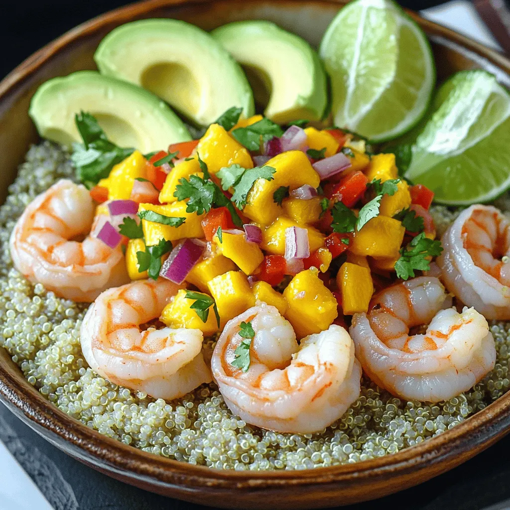 Mundgerechte Garnelen-Avocado-Schalen mit Mango-Salsa