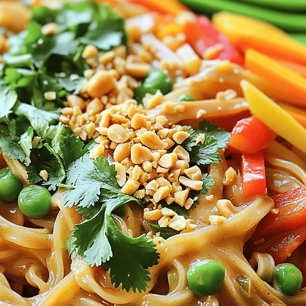 Würzige Thai-Peanut-Nudeln Einfache und leckere Mahlzeit