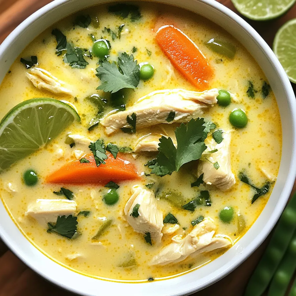 Kokos-Limetten-Hühnchensuppe Heiß und Herzhaft Genießen