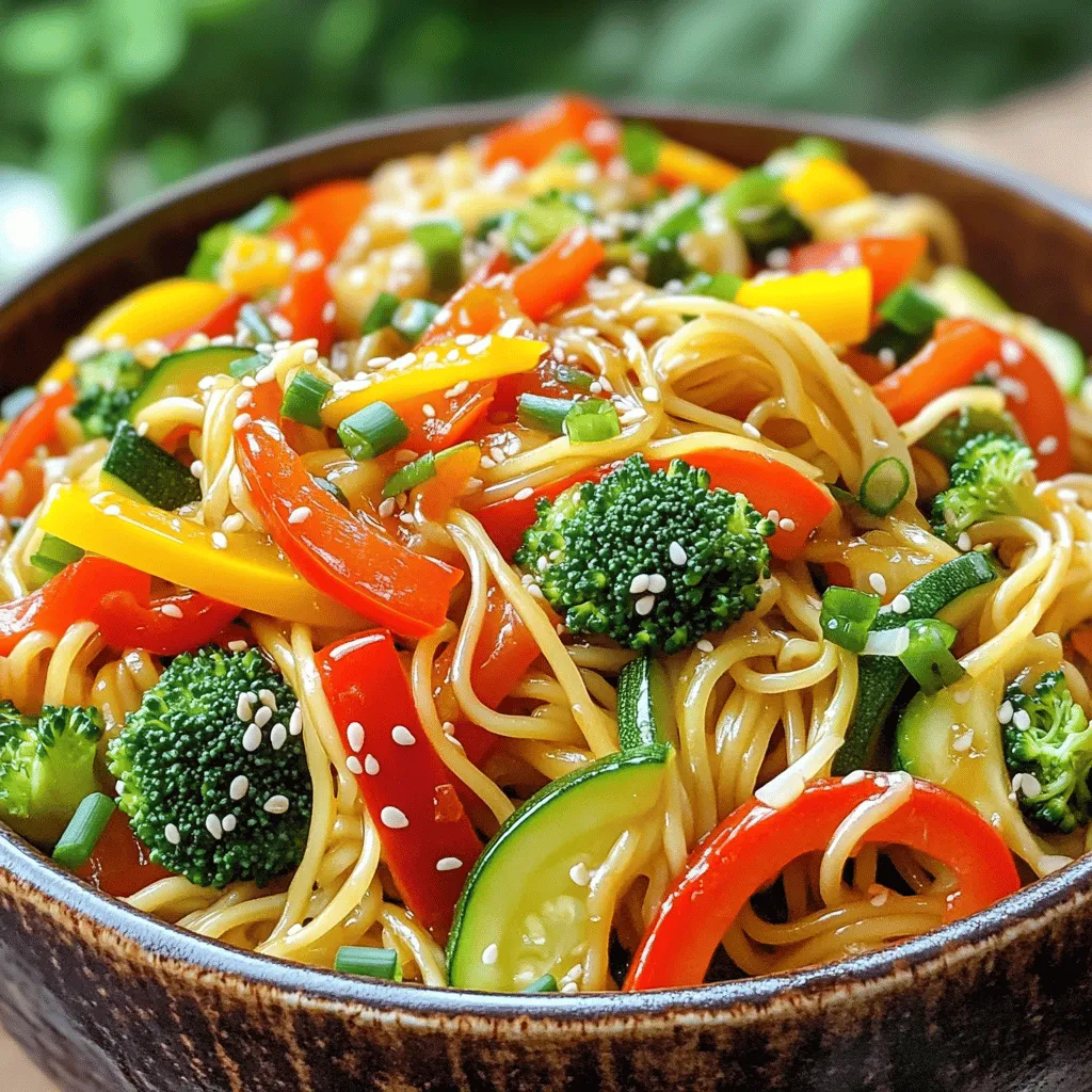 Einfaches Veggie Lo Mein Schnelle und leckere Mahlzeit