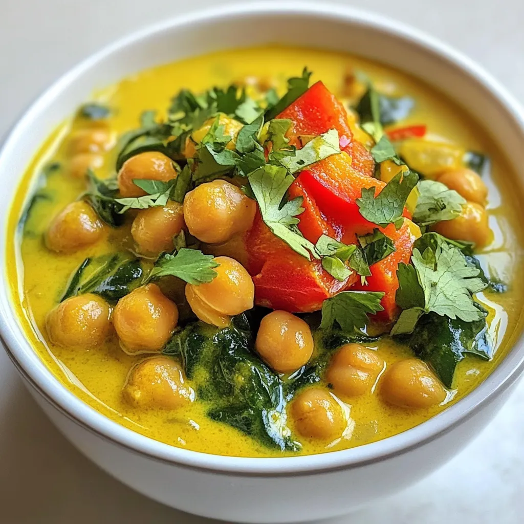 Coconut Curry Chickpeas Einfaches und schmackhaftes Gericht