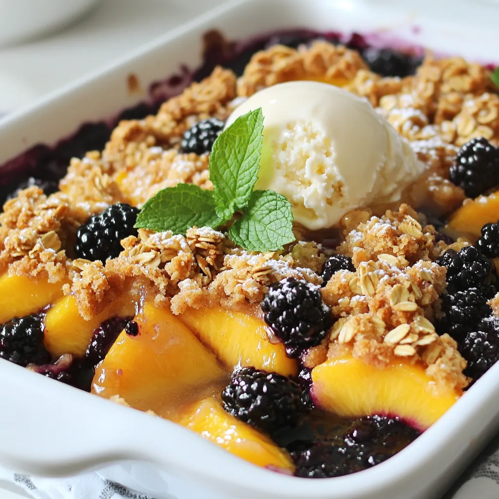 Schwarzbeer-Pfirsich-Crisp Einfaches und Leckeres Rezept