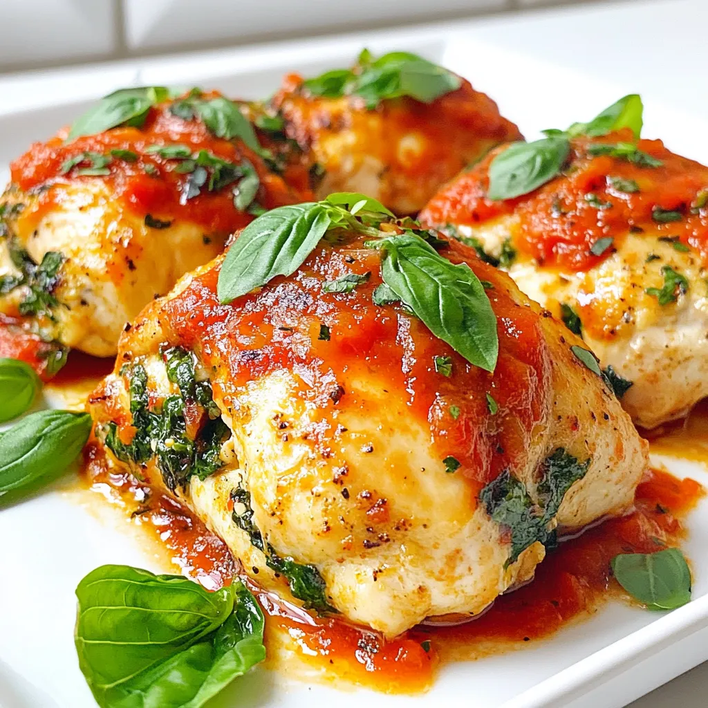 Spinach Ricotta Stuffed Chicken Lecker und Einfach