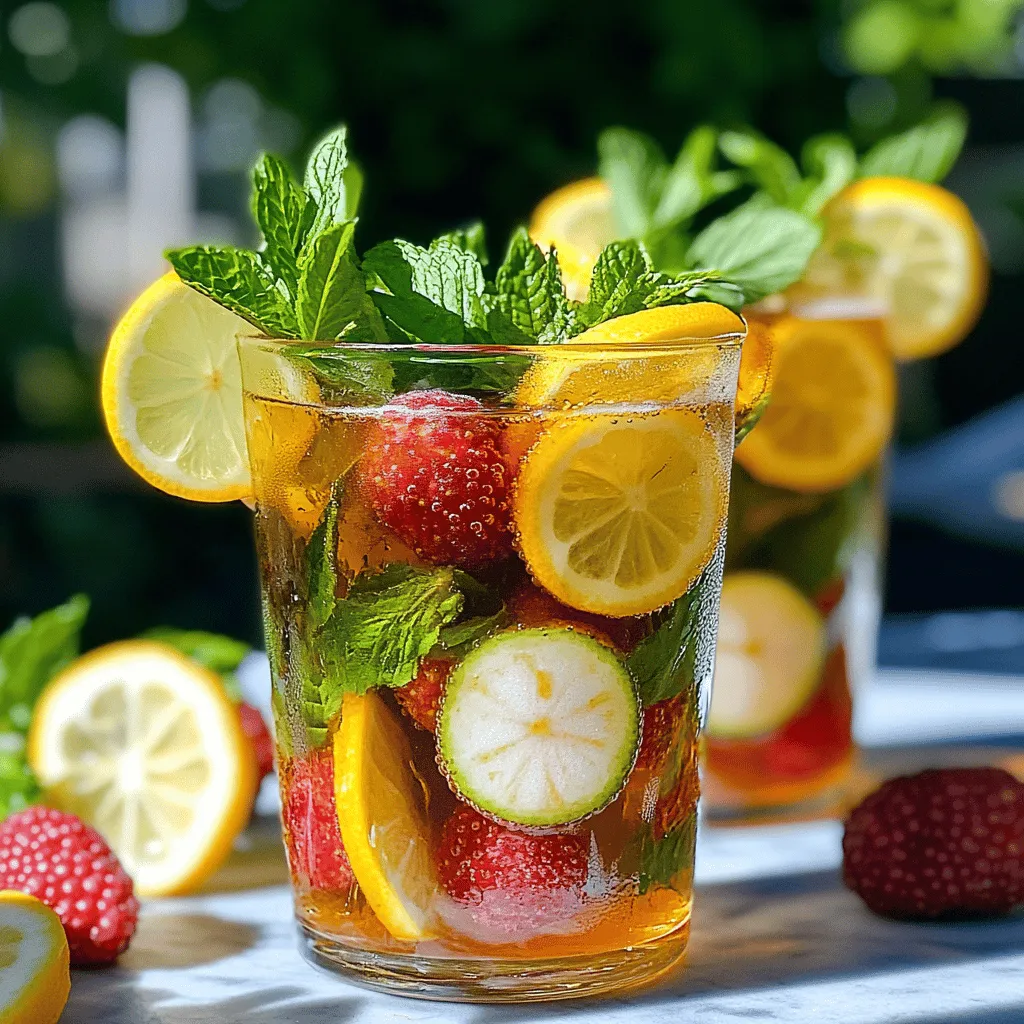 Um Erdbeer-Sweet Tea zuzubereiten, benötigst du einige frische Zutaten. Du brauchst 4 Tassen Wasser, 4 Teebeutel schwarzen Tee, 1 Tasse gewaschene und halbierte Erdbeeren, 1/2 Tasse Zucker oder Honig, 1 Zitrone in Scheiben und 2 Tassen Eiswürfel. Auch frische Minzblätter sind toll zur Dekoration.