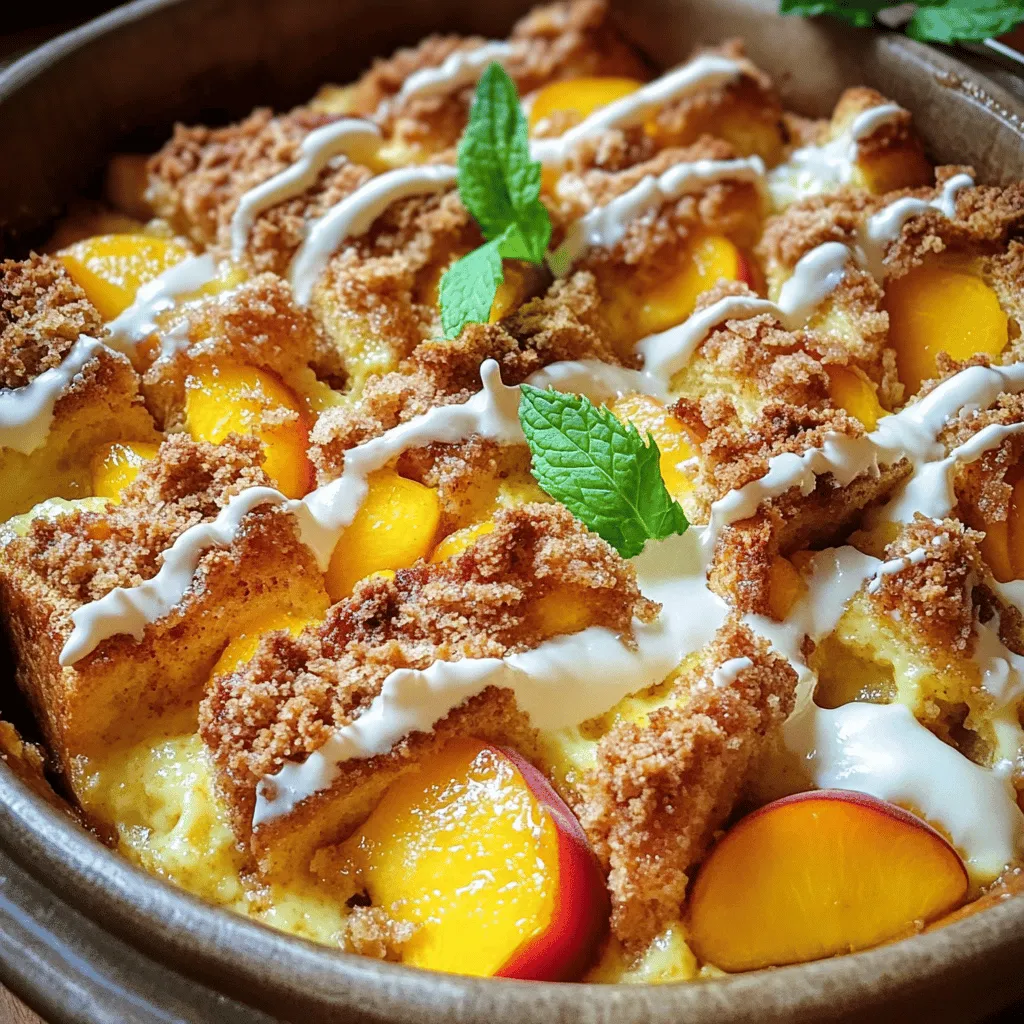 Pfirsich-Cobbler-Brotpudding Einfach und Köstlich