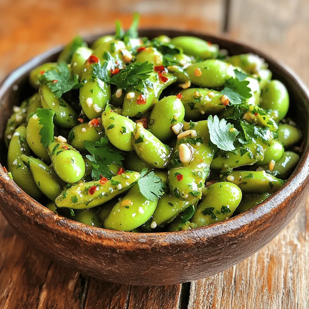 Spicy Garlic Edamame Köstliches Rezept für Snack
