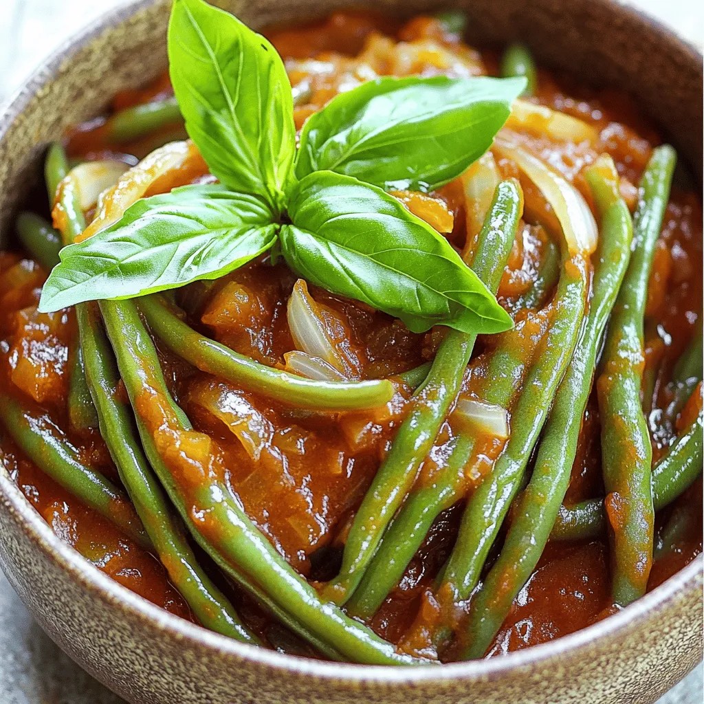 Grüne Bohnen in Tomatensauce einfache und gesunde Idee