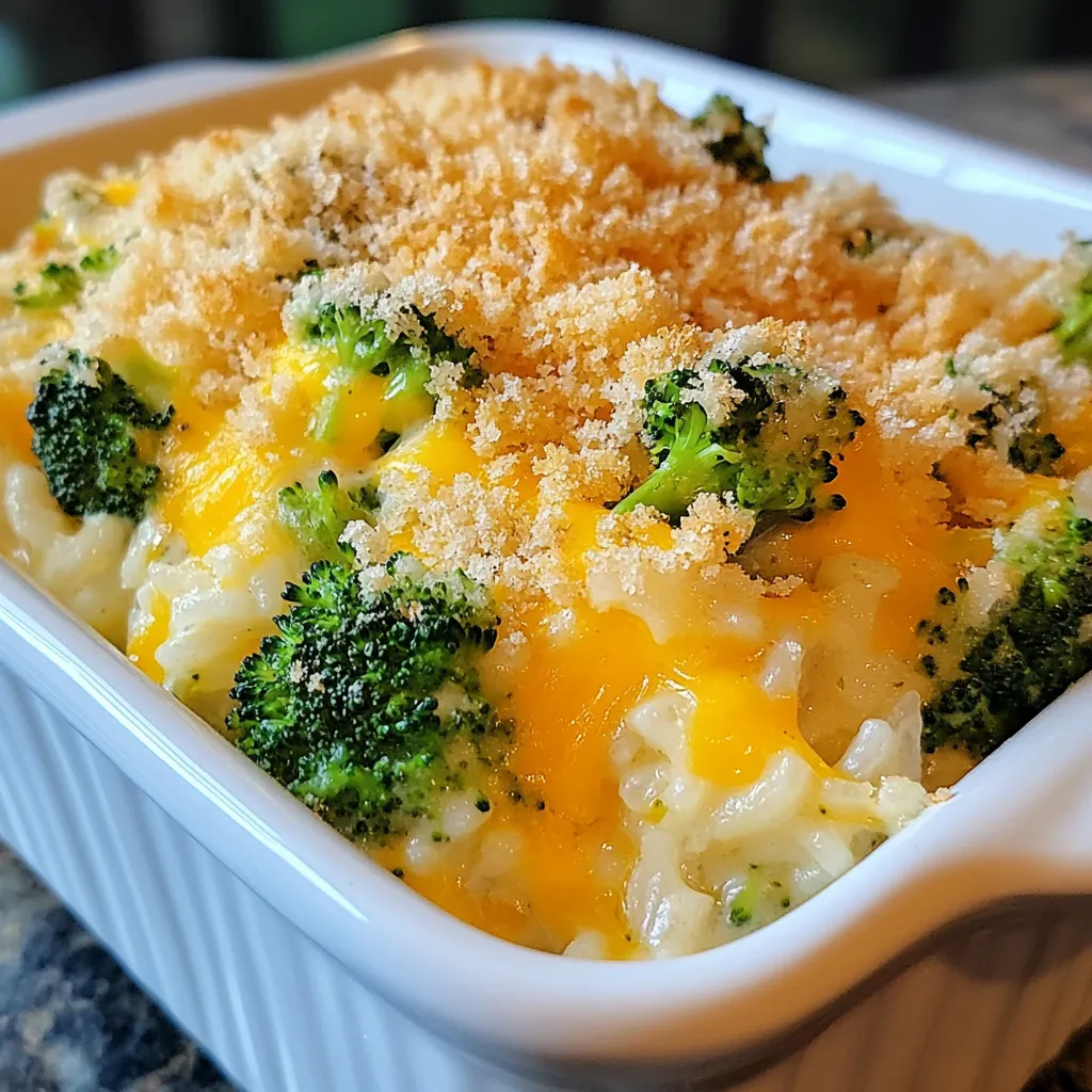 Cheesy Broccoli Rice Casserole Knusprig und Lecker