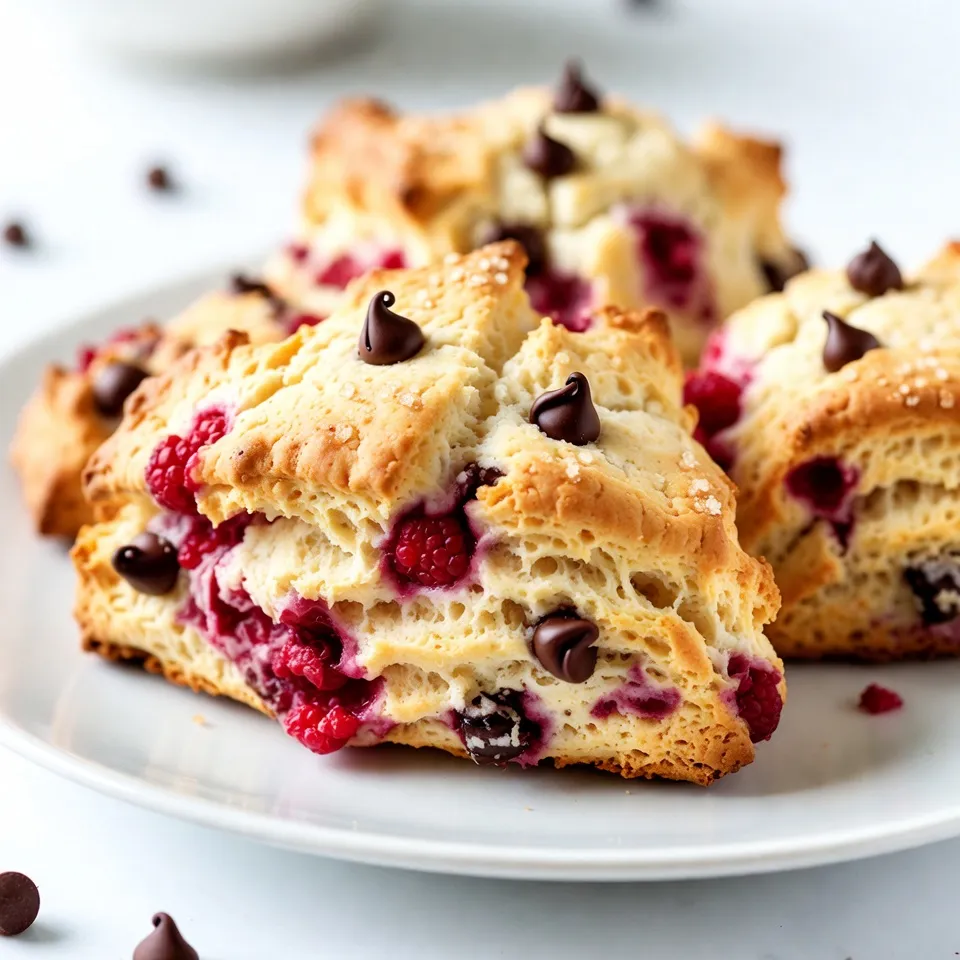 Raspberry Chocolate Chip Scones Frisch und Lecker