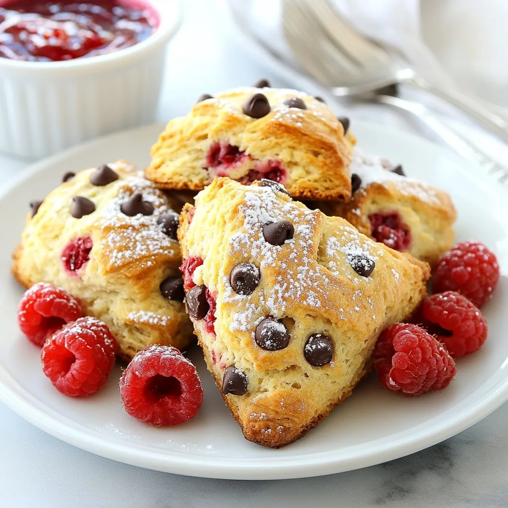 Raspberry Chocolate Chip Scones Einfache Rezeptanleitung