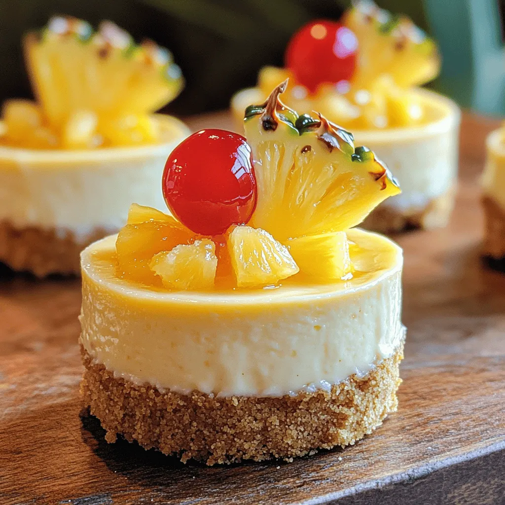 - 1 Tasse Graham-Cracker-Brösel - 1/4 Tasse ungesalzene Butter, geschmolzen - 1/2 Tasse Kristallzucker - 16 oz Frischkäse, weich - 1 Tasse abgetropftes, zerdrücktes Ananas - 1 Teelöffel Vanilleextrakt - 2 große Eier - 1/4 Tasse brauner Zucker - Maraschino-Kirschen zum Garnieren