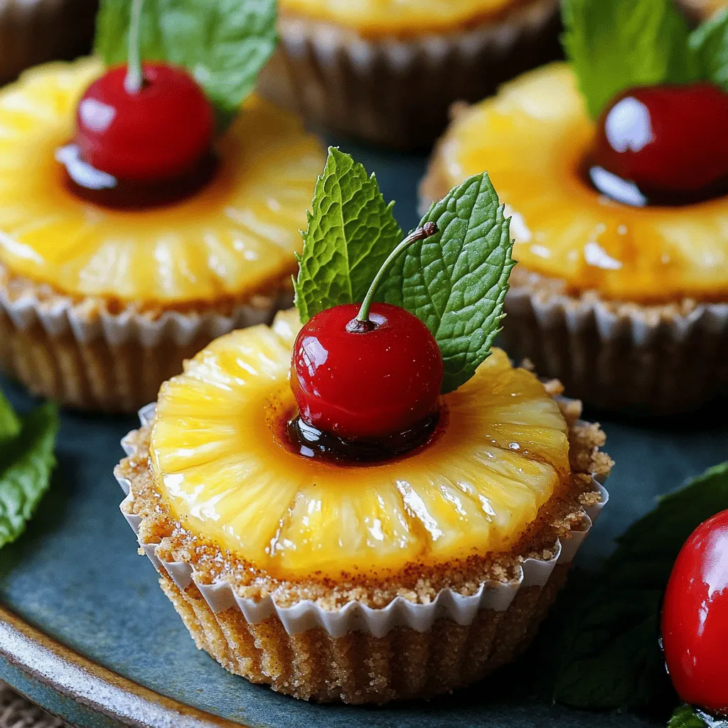Mini Pineapple Upside Down Cheesecakes Einfaches Rezept