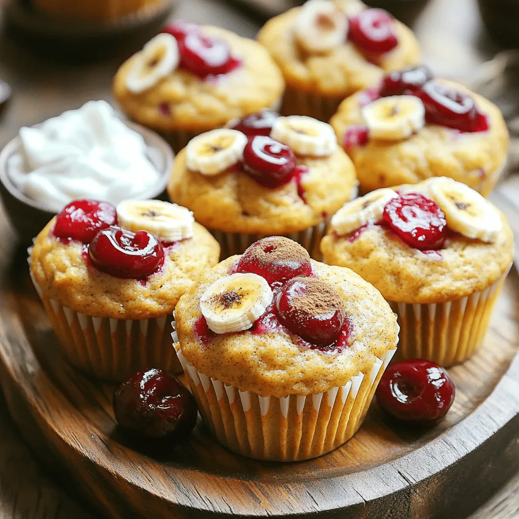 Cherry Banana Protein Muffins Gesunde Snack-Idee
