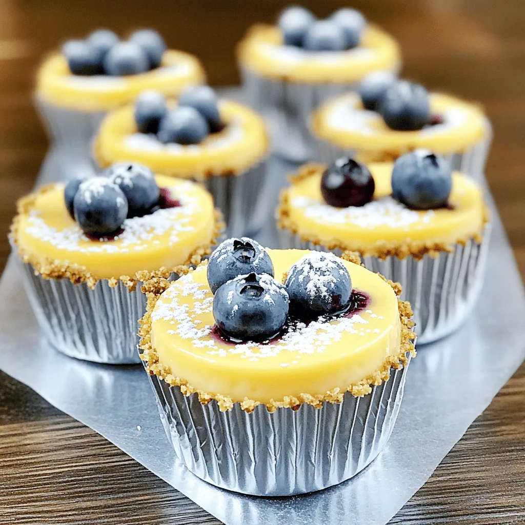 Mini Lemon Blueberry Cheesecakes Frisch und Einfach