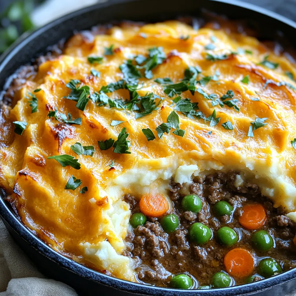Skillet Shepherd’s Pie with Cheddar Mash Leckeres Gericht