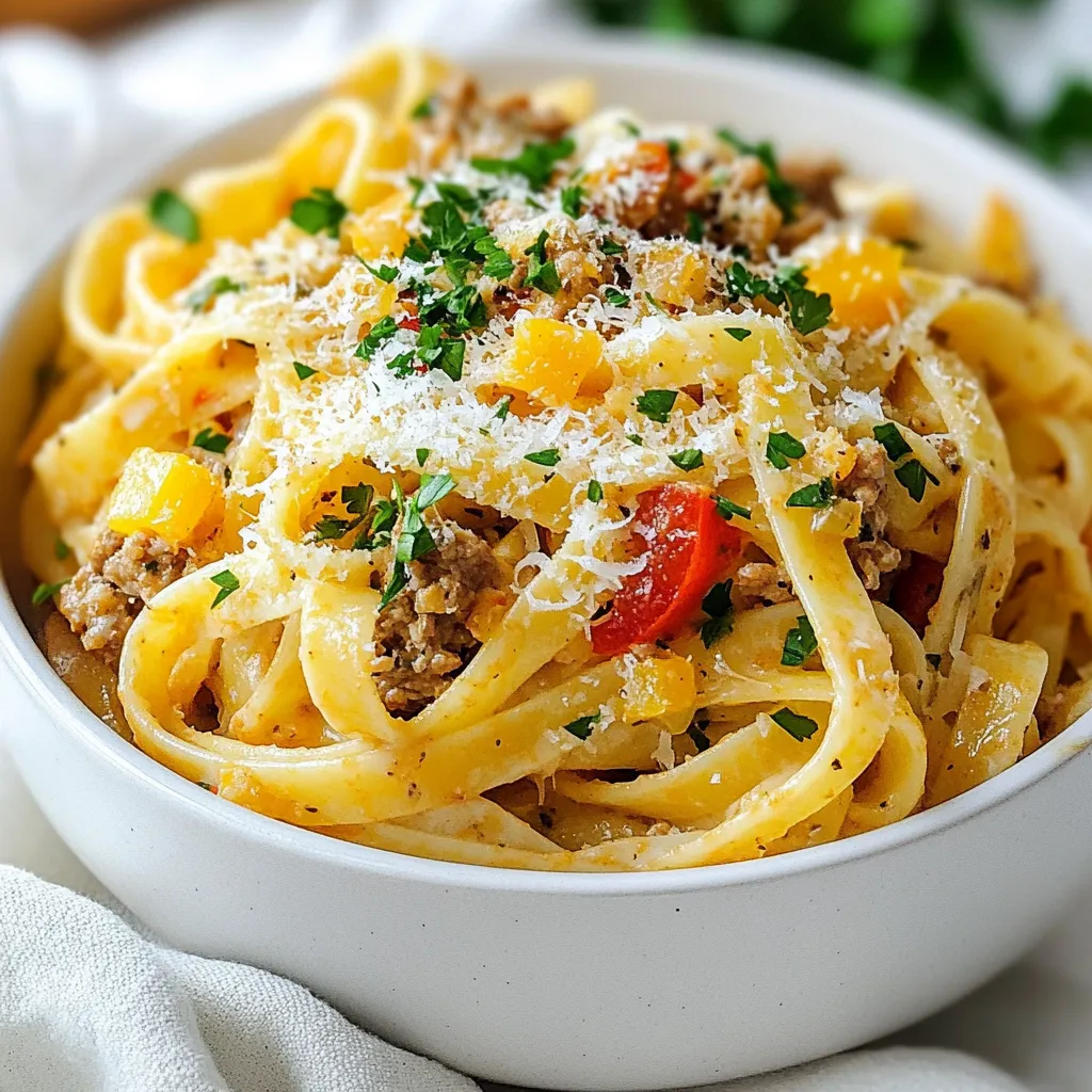 Cremige Cajun-Türkey-Pasta Einfache und sättigende Speise