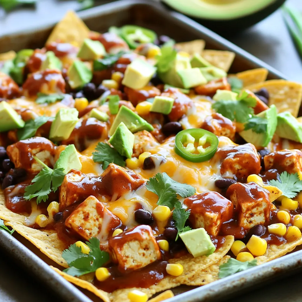 Sheet-Pan BBQ Tofu Nachos Leckeres und Einfaches Rezept