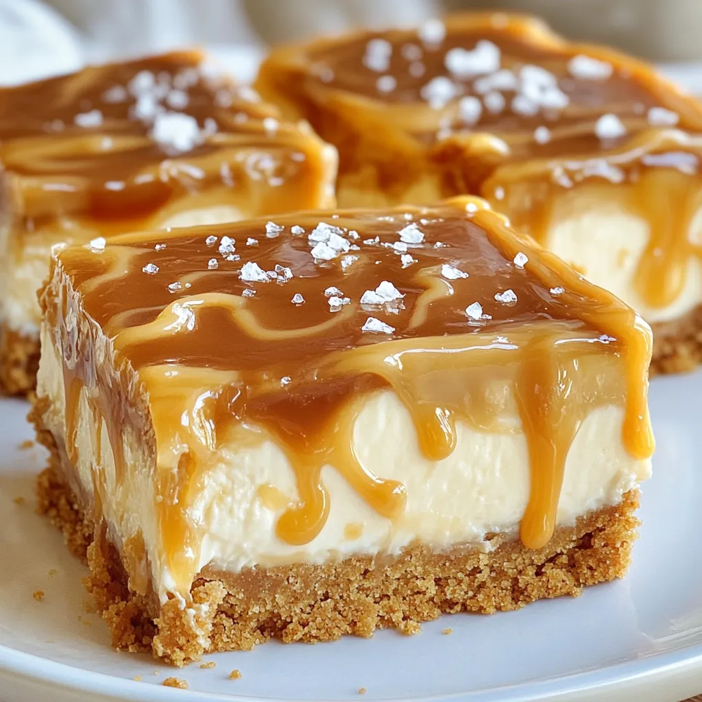 No-Bake Salted Caramel Cheesecake Bars Genuss pur