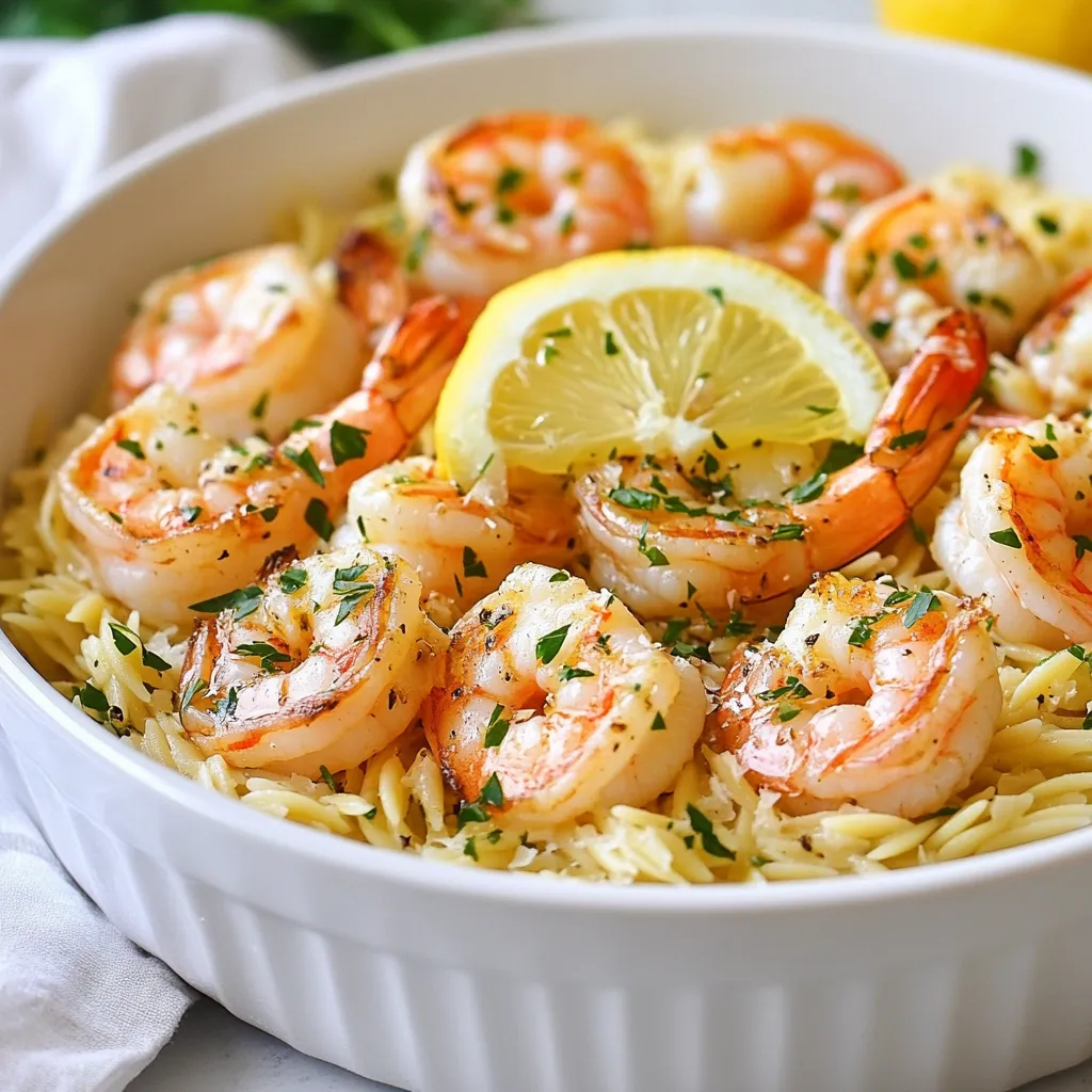 Lemon Garlic Shrimp Orzo Schnelles und köstliches Gericht