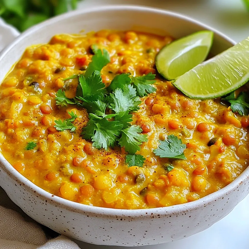 Cremiges Kokos-Linsen-Curry Einfache und köstliche Speise