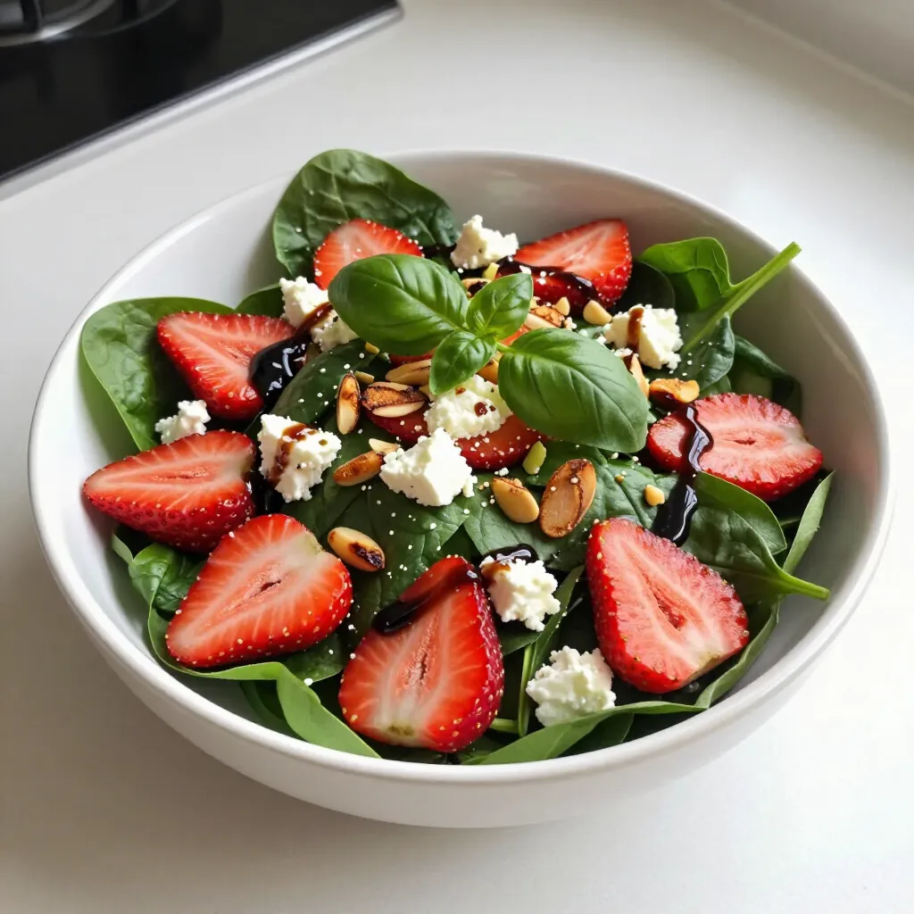 Balsamic Strawberry Spinach Salad Einfache Frische