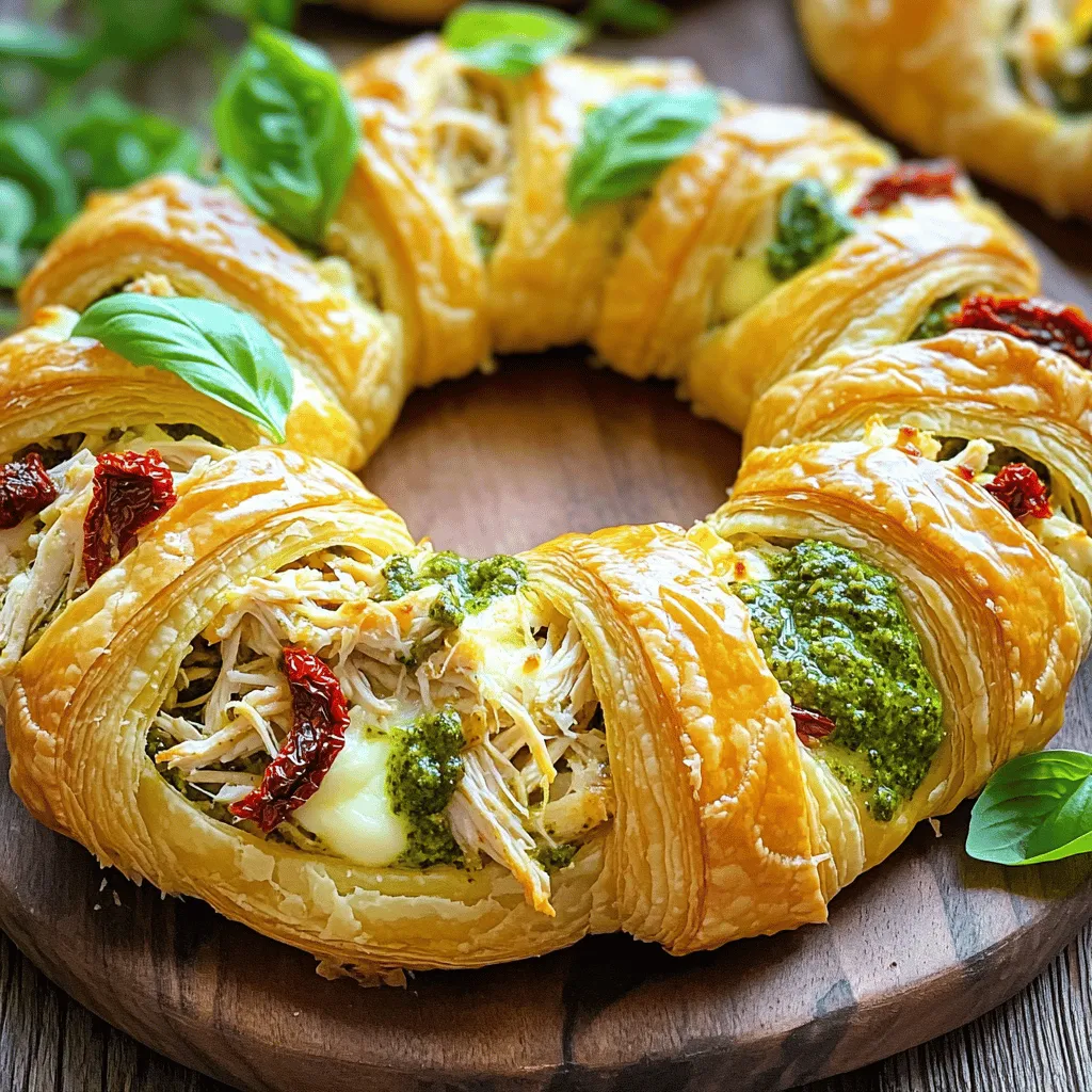 Pesto Chicken Crescent Ring Schnelles und köstliches Gericht