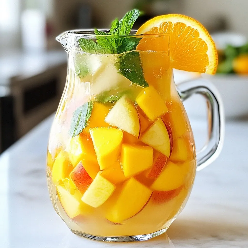Peach Mango Sangria Mocktail Fruchtiger Genuss Pur