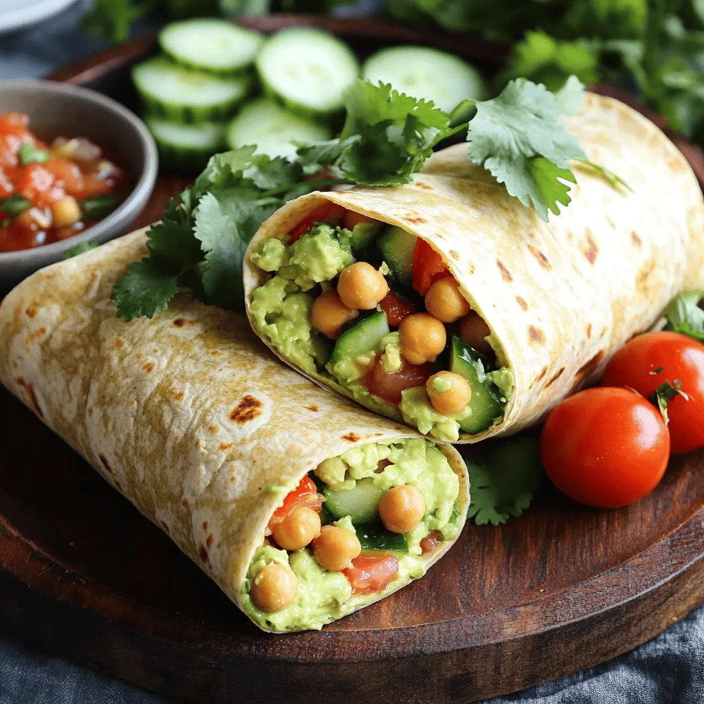 Kichererbsen Avocado Salad Wraps Nahrhafte Mahlzeit