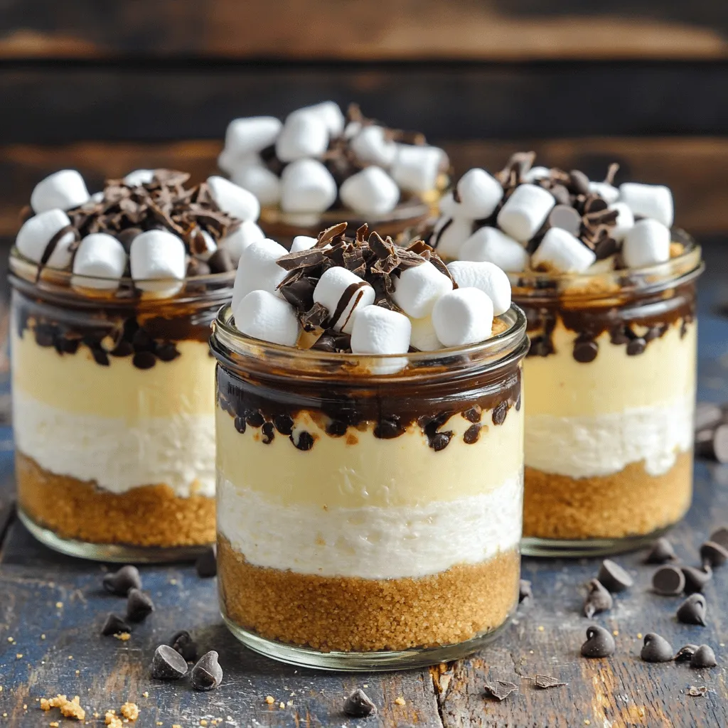 S’mores No Bake Cheesecake Jars Einfach und Lecker