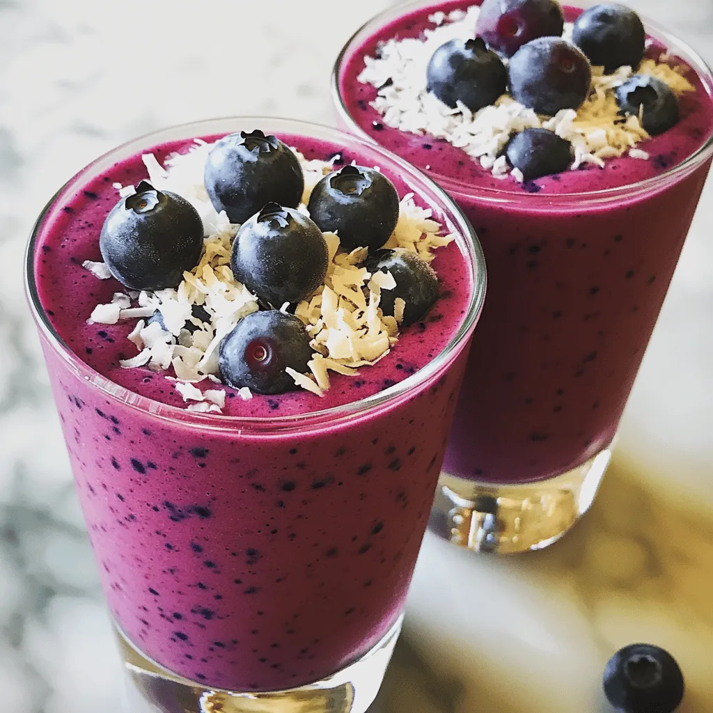 Coconut Blueberry Smoothie Frisch und Erfrischend Rezept