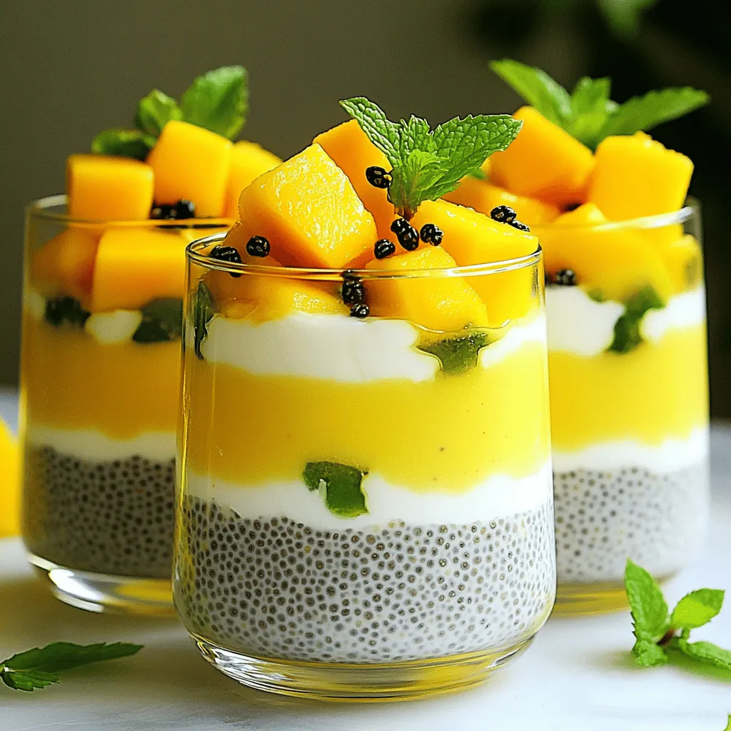 Kokosnuss-Mango-Chia-Pudding Frisch und Einfach Rezept
