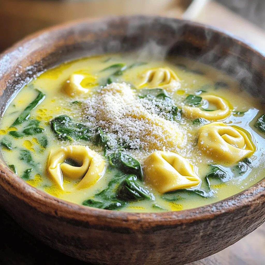 Slow Cooker Creamy Tortellini Spinach Soup Rezept