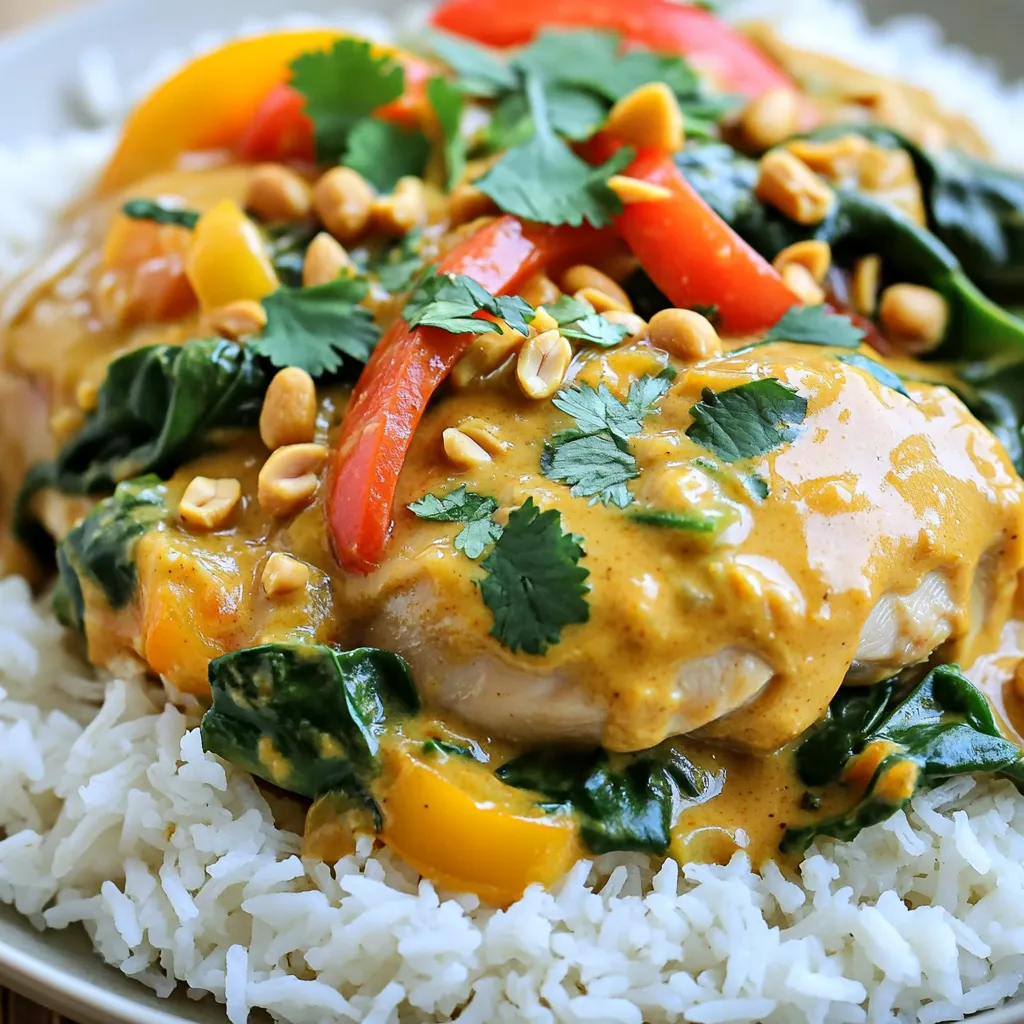 Slow Cooker Thai Peanut Chicken Curry Einfach und Lecker