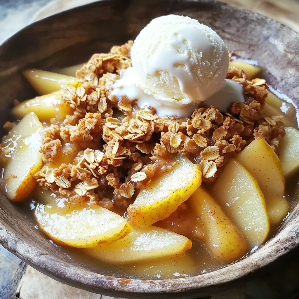 Warm Spiced Pear Crisp mit Oat Topping Rezept