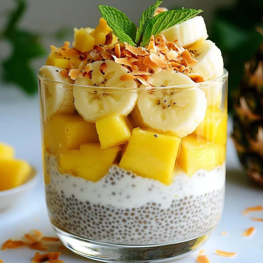 Tropical Coconut Chia Parfait Frisch und Nahrhaft
