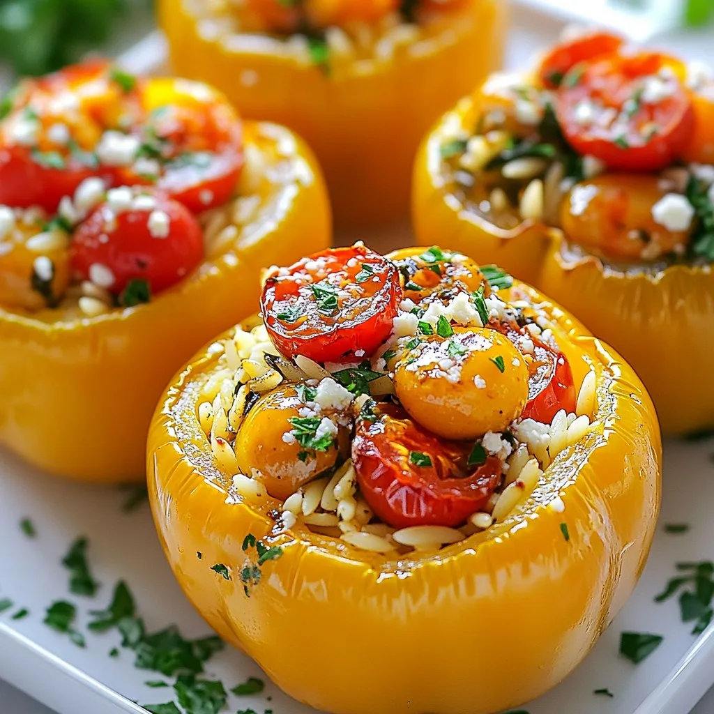 Mediterranean Orzo Stuffed Peppers Köstlicher Genuss