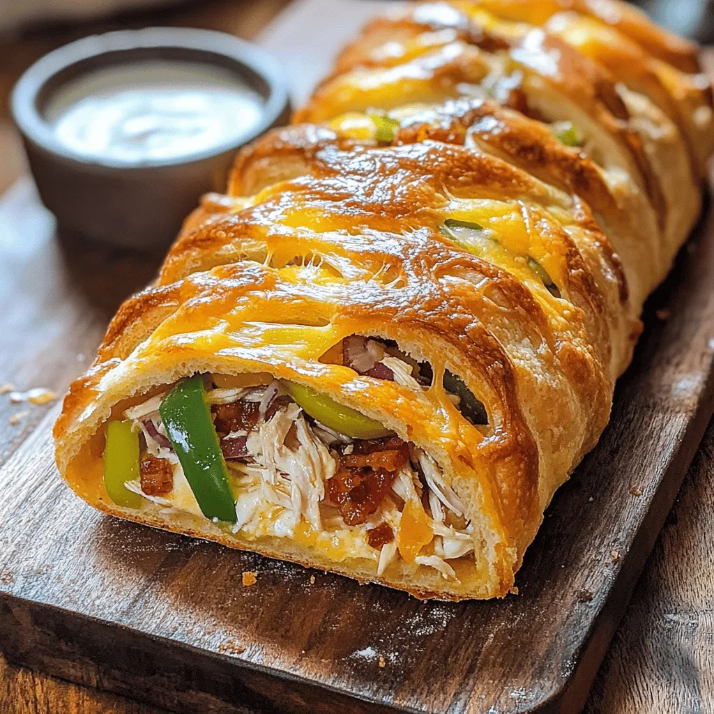 Schmackhafter Chicken Bacon Ranch Stromboli Rezept